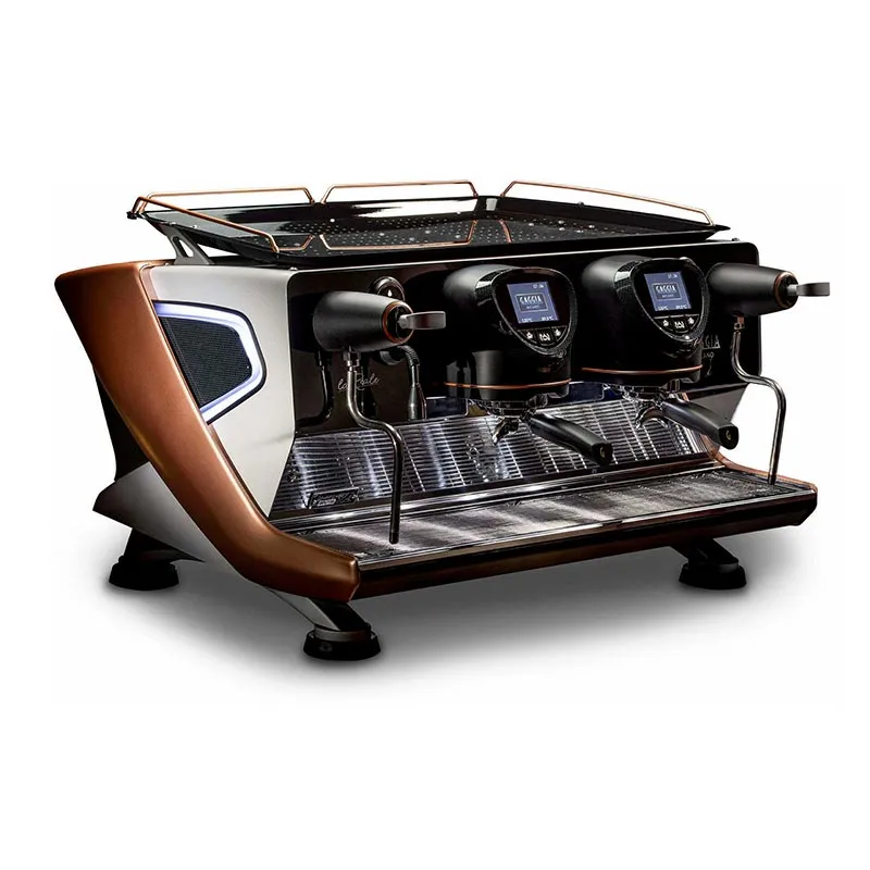 Gaggia La Reale Tall Cup Yarı Otomatik Espresso Kahve Makinesi, 2 Gruplu, Gri-Bakır