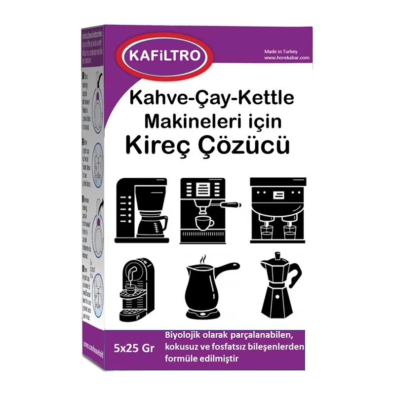 Kafiltro Kahve Makinesi Kireç Çözücü, 25 gr, 5 Adet