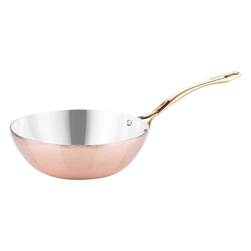 Öztiryakiler İçi Paslanmaz Wok Tava, 24 cm, Bakır