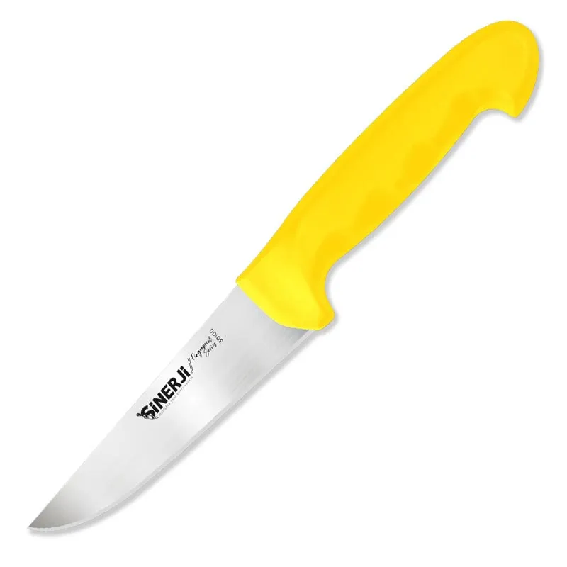 Sinerji Fingerprint No 0 Plastik Saplı Kasap Bıçağı, 12.5 cm, Sarı
