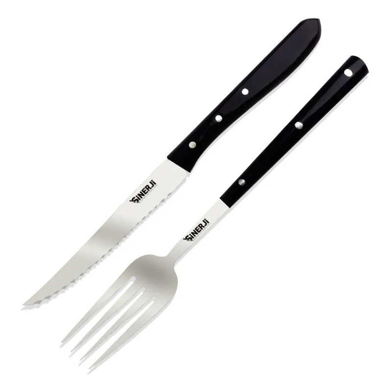 Sinerji Wooden Taş Mika 2'li Steak Seti