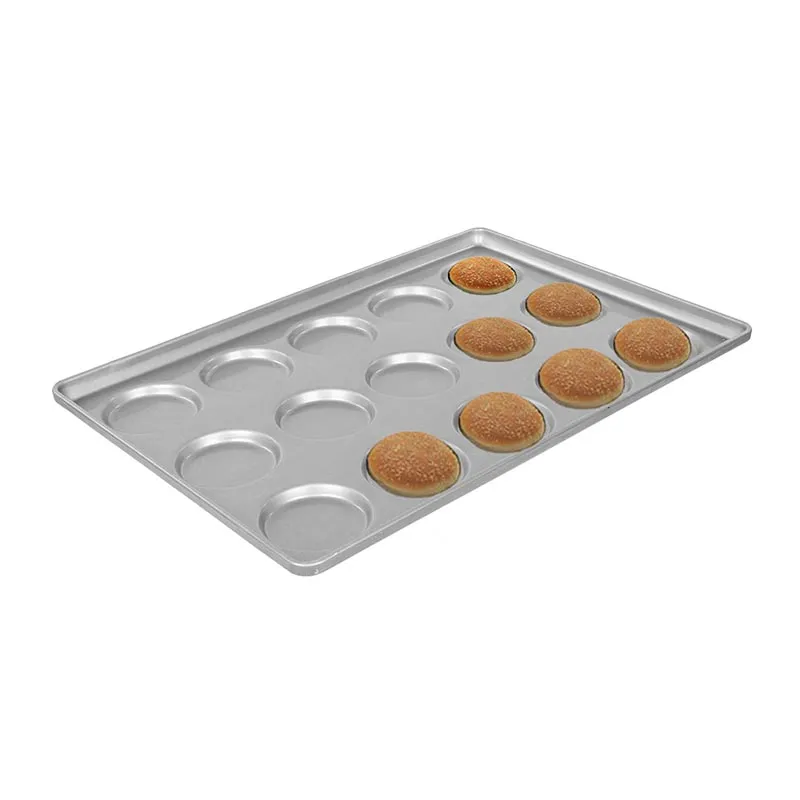 Almetal Alüminyum Hamburger Ekmeği Tavası, 24 Gözlü, 115 mm, 59x80 cm