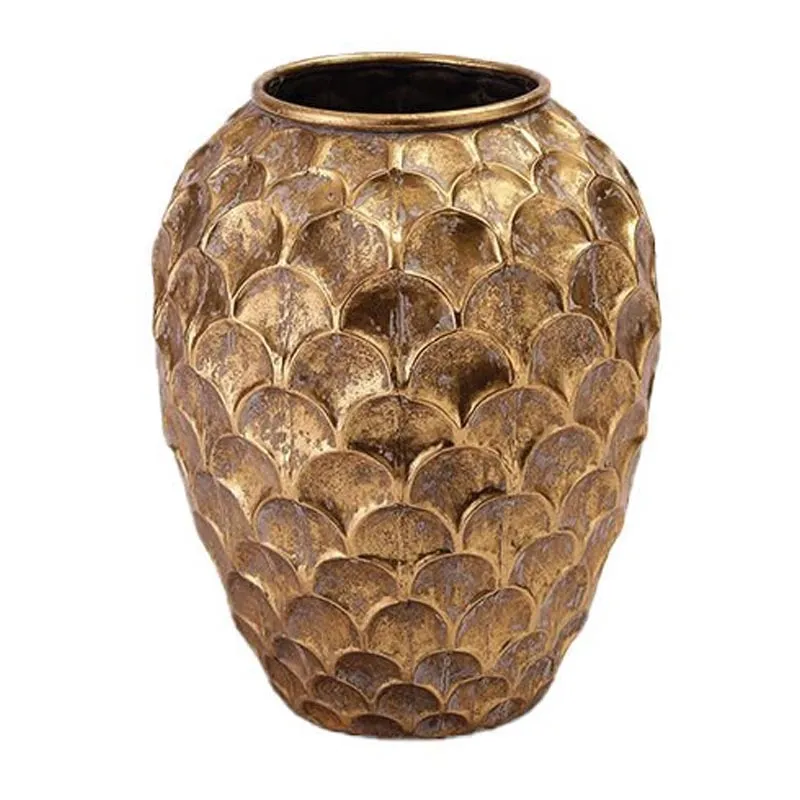 Biradlı Groovy GRV-81006 Dekoratif Metal Vazo, 33x33x42.5 cm