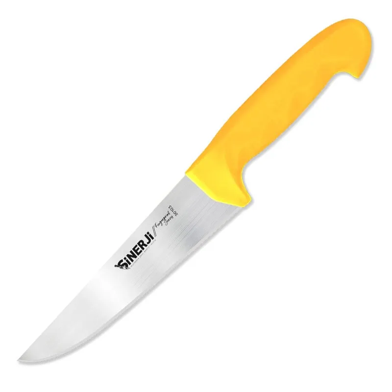 Sinerji Fingerprint No 3 Plastik Saplı Kasap Bıçağı, 18.5 cm, Sarı