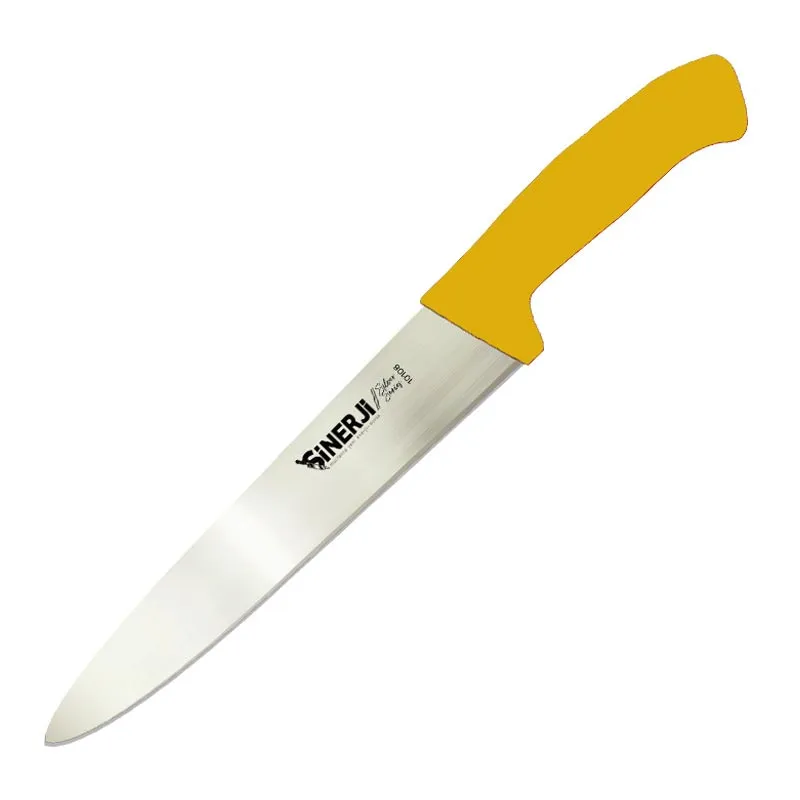 Sinerji Silver Plastik Saplı Dilimleme Bıçağı, 20 cm, Sarı