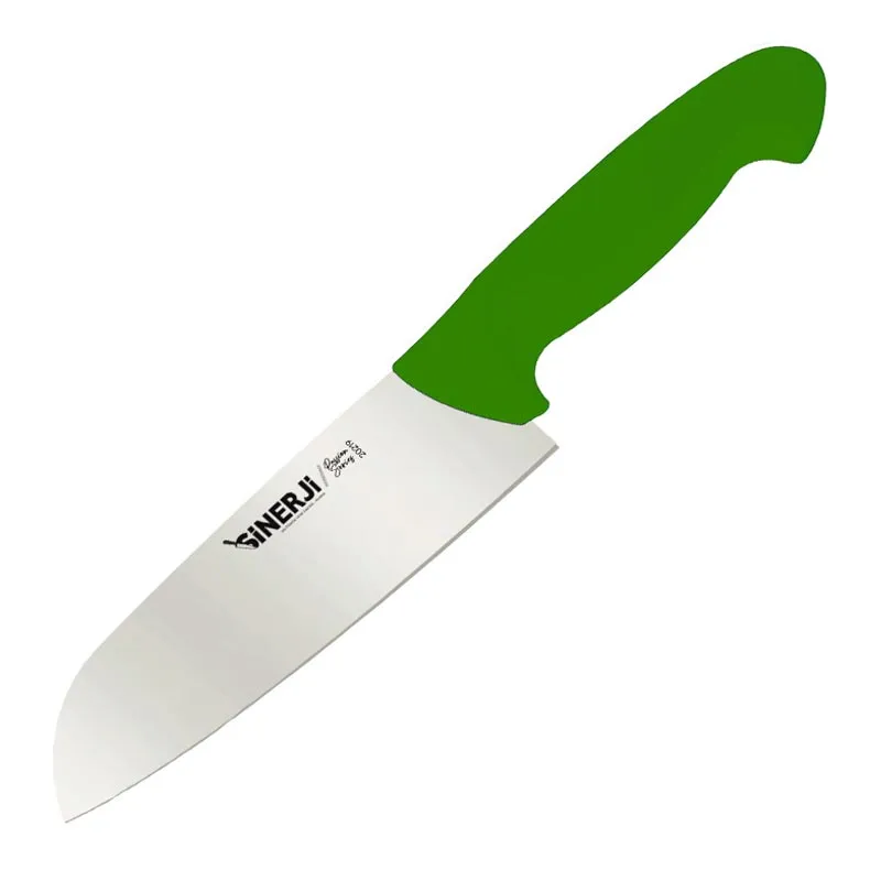 Sinerji Passion Plastik Saplı Santoku Şef Bıçağı, 18 cm, Yeşil