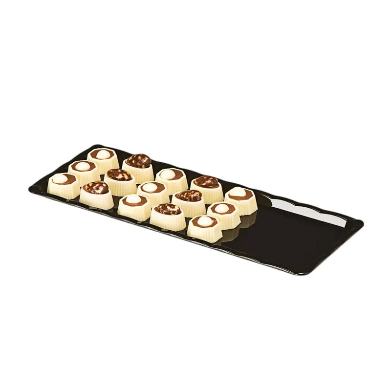 Zicco ZCP-223 Polikarbon Çikolata Teşhir Tepsisi, 10x30 cm, Siyah