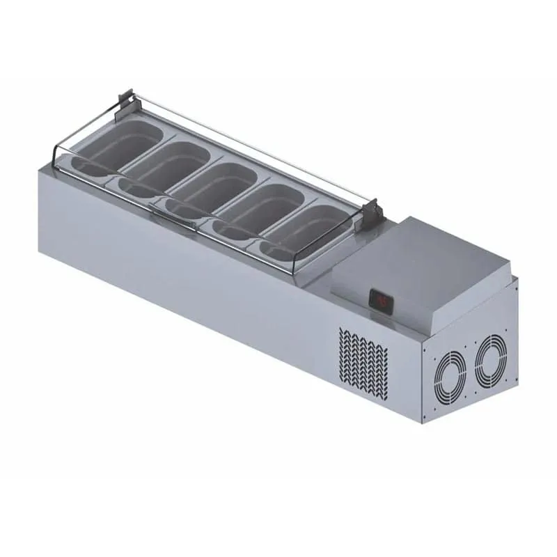 Iceinox VTP 250 PL Set Üstü Pleksi Kapaklı Saladbar, 225x34x30 cm