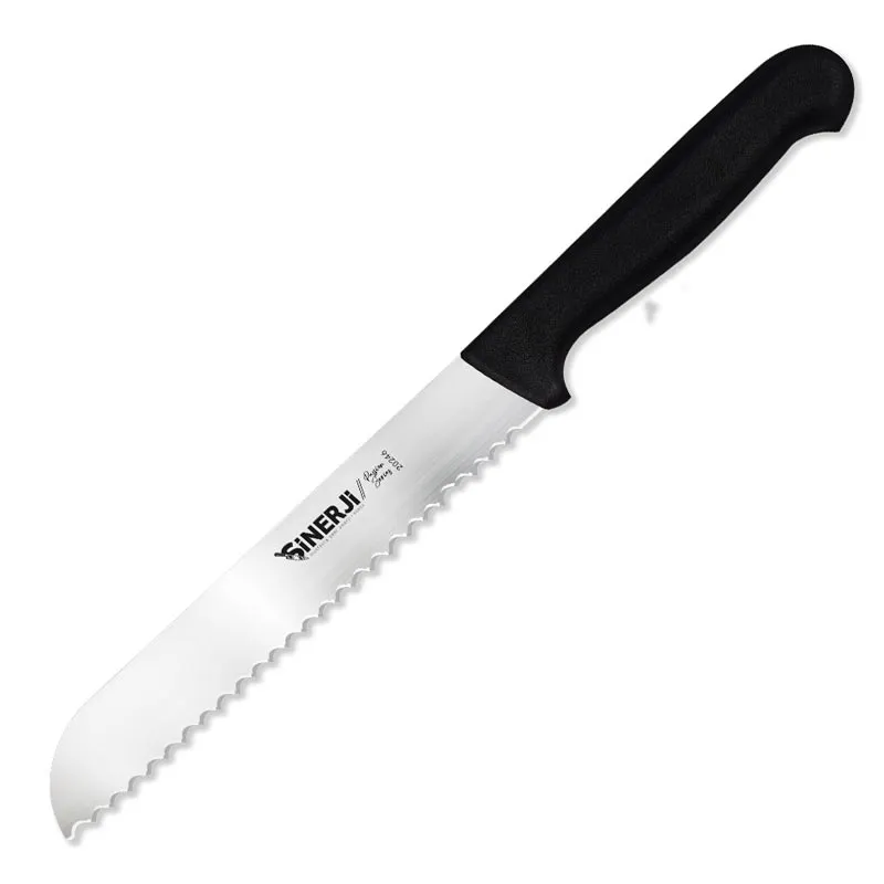Sinerji Passion Plastik Saplı Dişli Ekmek Bıçağı, 19 cm, Siyah