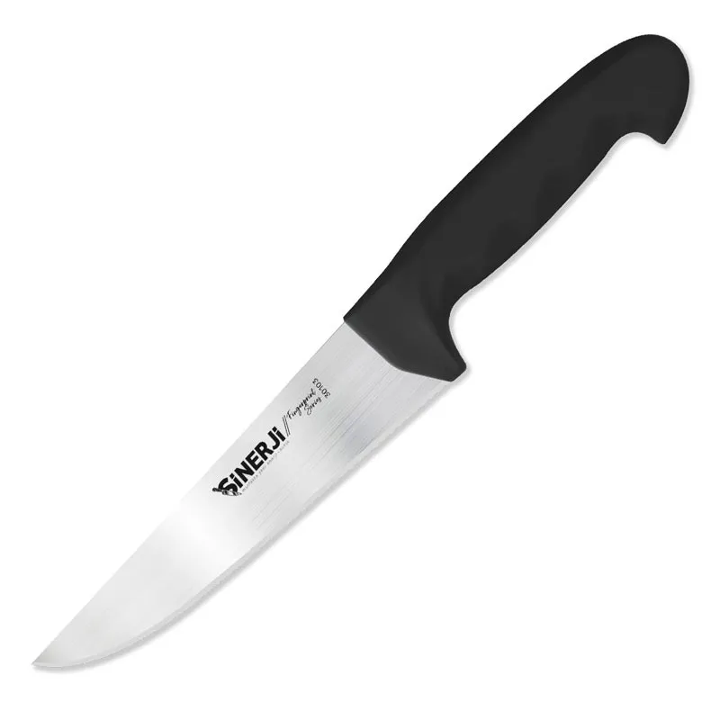 Sinerji Fingerprint No 3 Plastik Saplı Kasap Bıçağı, 18.5 cm, Siyah