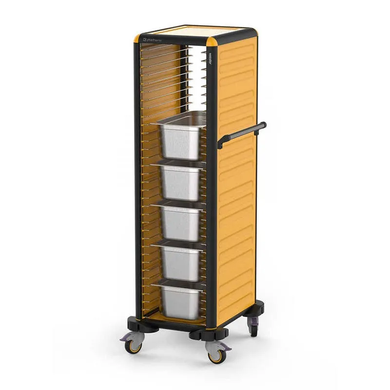 Gastrolley 150 Tekli Gastronorm Küvet Taşıma Arabası, 2 Yanı Kapalı, 53x71x174 cm