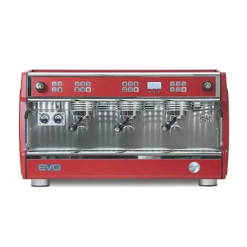 Dalla Corte Evo 2 Espresso Kahve Makinesi, 3 Gruplu, Kırmızı