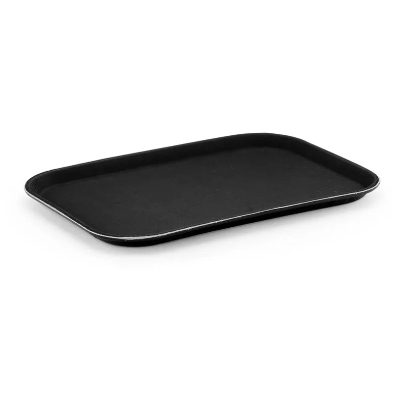 Tria FGD3040 Fiberglass Dikdörtgen Kaydırmaz Tepsi, 30x40 cm, Siyah