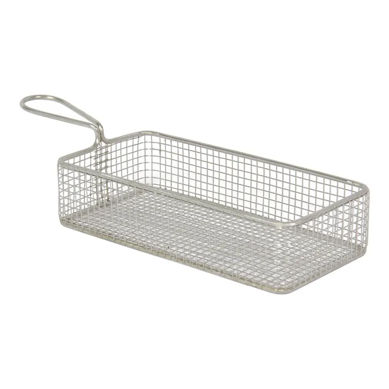 Gurmeaid Paslanmaz Çelik Dikdörtgen Sunum Sepeti, 26x13x3.5 cm
