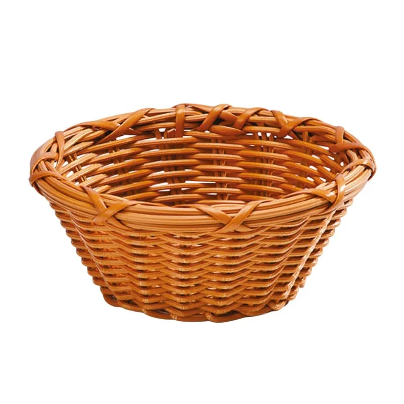 Zicco B-RO-2163 Plastik Yuvarlak Ekmek Sepeti, 20x9 cm, Kahve