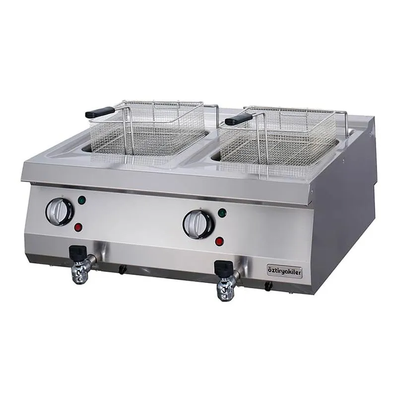 Öztiryakiler Optimum 700 Seri OFE 8070 E Set Üstü İkili Fritöz, 80x70x28 cm, 12+12 L, Elektrikli