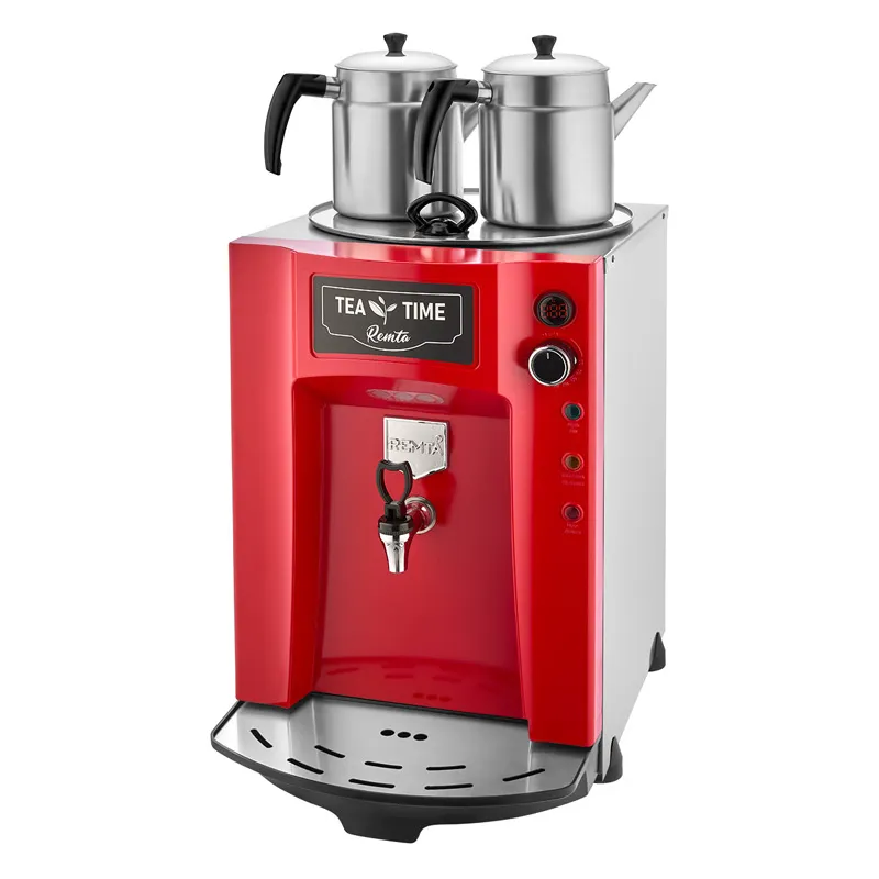 Remta DE11SP Premium Jumbo Şamandıralı Çay Makinesi, 2 Demlikli, 23 L, Kırmızı