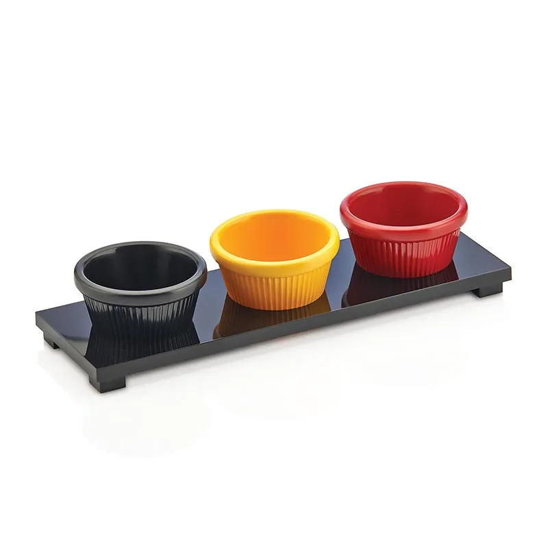 Biradlı GRV-889 Siyah Tabanlı Sosluk Standı, 3'lü, 25x8 cm, 7 cm