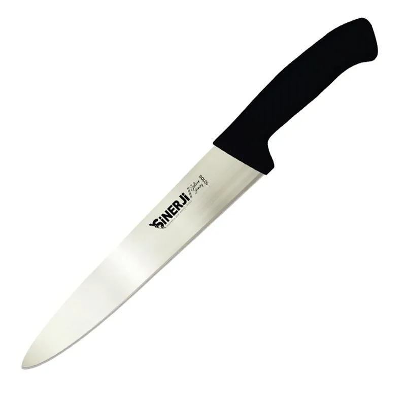 Sinerji Silver Plastik Saplı Dilimleme Bıçağı, 20 cm, Siyah