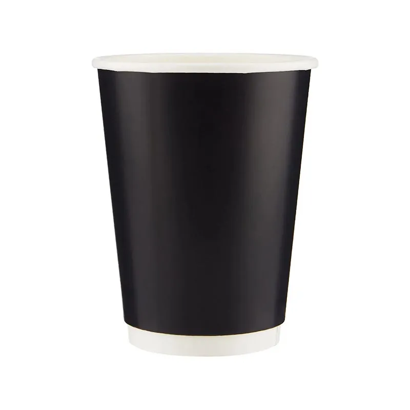 Cafemarkt Çift Katman Sıcak İçecek Karton Bardak, 8 oz, Siyah
