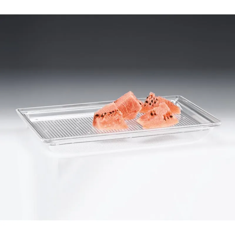 Zicco ZCP-467 Polikarbon Tepsil Akrilik Karpuz Teşhir Tepsisi, 55x35.5 cm, Şeffaf