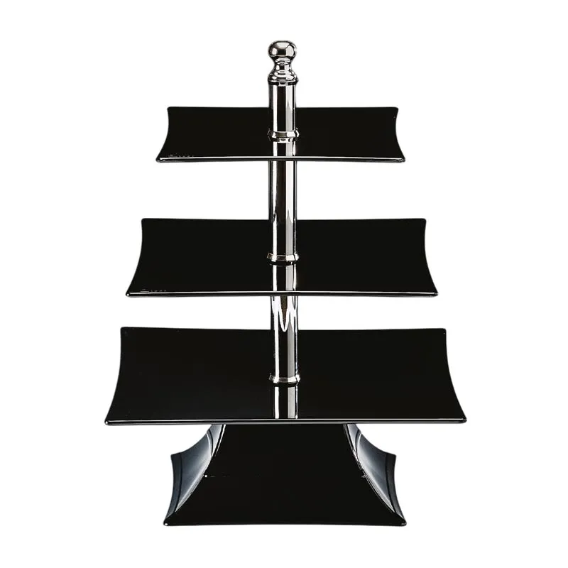 Zicco ZCP-632 Polikarbon Teşhir Standı, 3 Katlı, 39 cm, Siyah