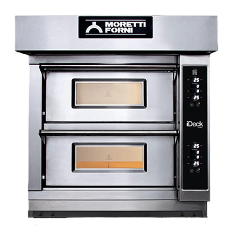 Moretti Forni ID-D-60.60 Çift Katlı Taş Tabanlı 30 cm x 4+4 Pizza Kapasiteli Pizza Fırını, Elektrikli