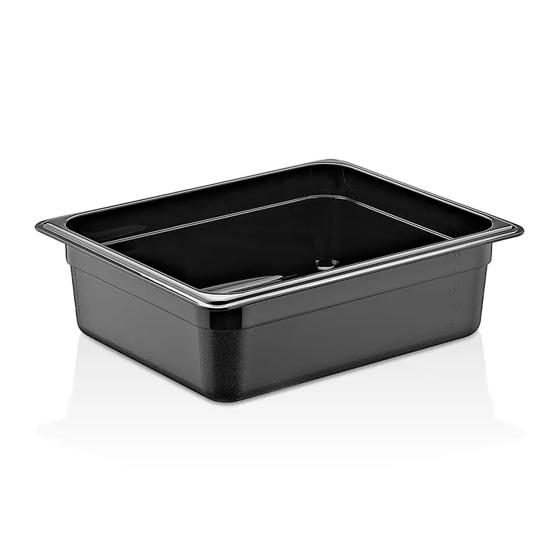 GastroPlast GN1/2-100 mm Polipropilen Gastronorm Küvet, Siyah