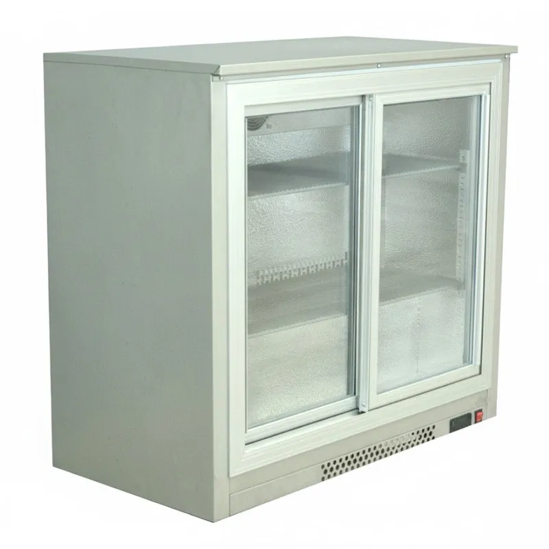 Senox SBCS-250 Bar Arkası Şişe Soğutucu Dolap, 2 Sürgülü Kapılı, 238 L, Krom