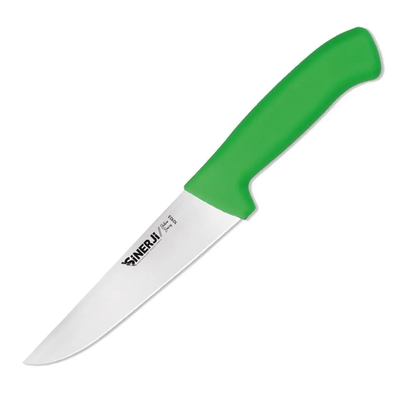 Sinerji Silver No 3 Plastik Saplı Kasap Bıçağı, 18 cm, Yeşil