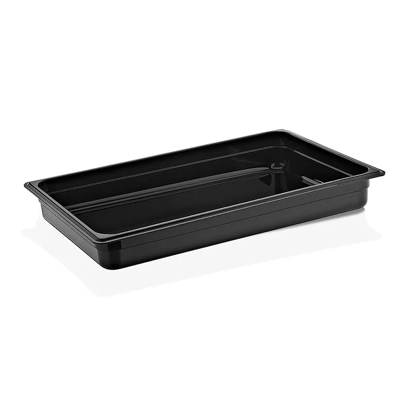 GastroPlast GN1/1-65 mm Polipropilen Gastronorm Küvet, Siyah