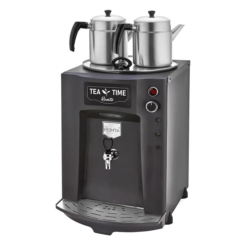 Remta DE11P Premium Jumbo Çay Makinesi, 2 Demlikli, 23 L, Siyah