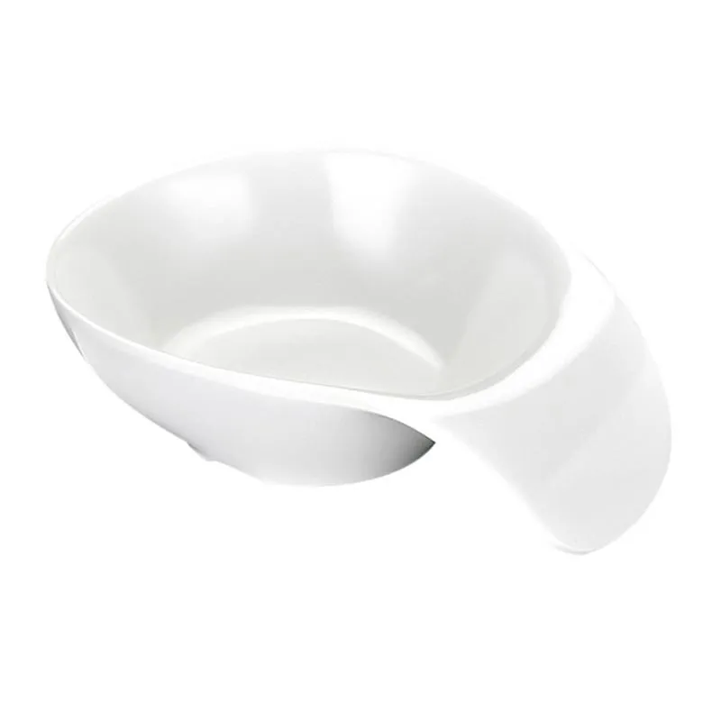 Biradlı BRD-516205 Açık Büfe Minimal Sos Tabağı, 13x9 cm, Beyaz