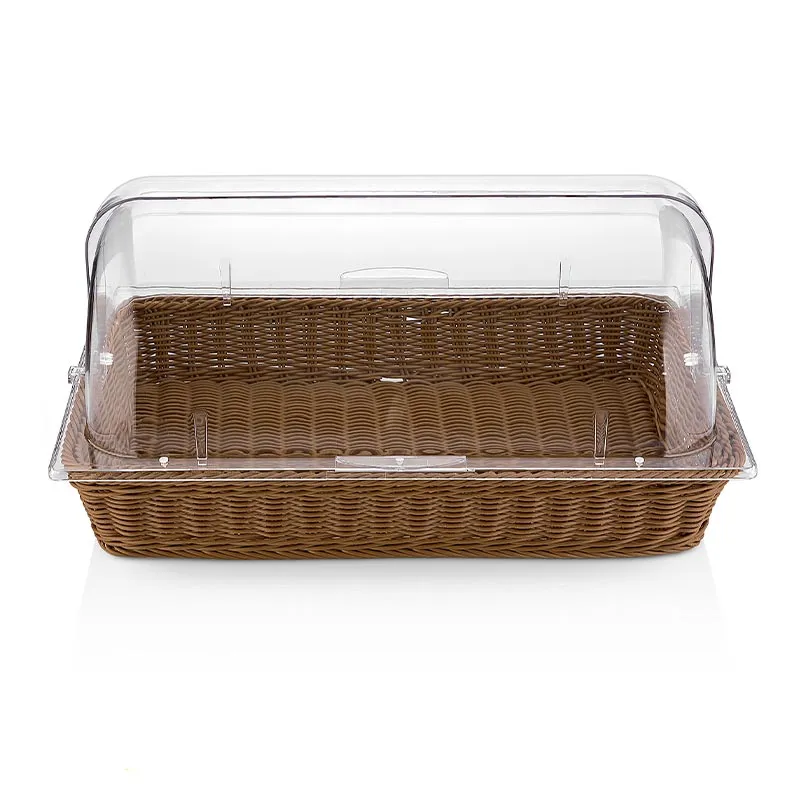 Biradlı GRV-77 Sepetli Polikarbon Rolltop Teşhir Standı, 54x33x26 cm