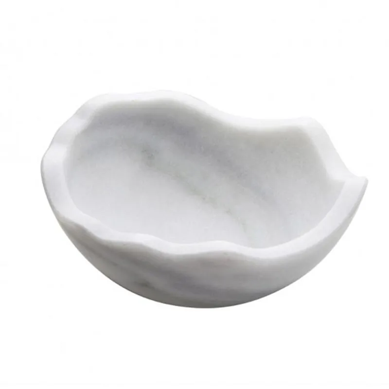 100% Chef Big Saphere Mermer Sunum Kasesi, 20x8 cm, Beyaz