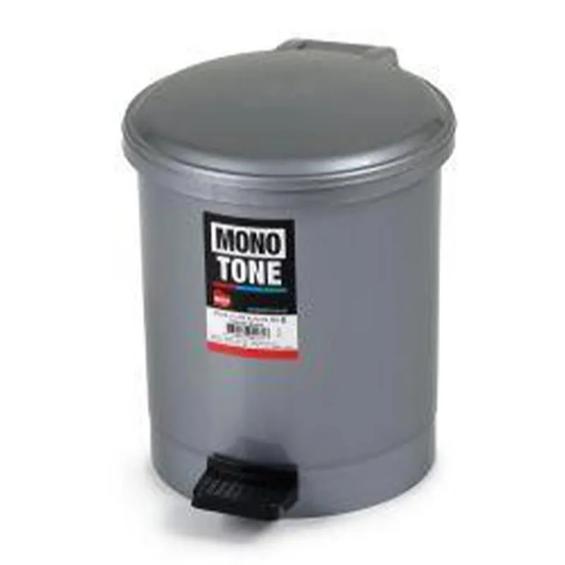 Bora Plastik Pedallı Çöp Kovası, No: 0, 3 L, Gri