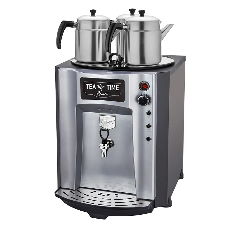 Remta DE10P Premium Jumbo Çay Makinesi, 3 Demlikli, 40 L, Elektrikli, Gri