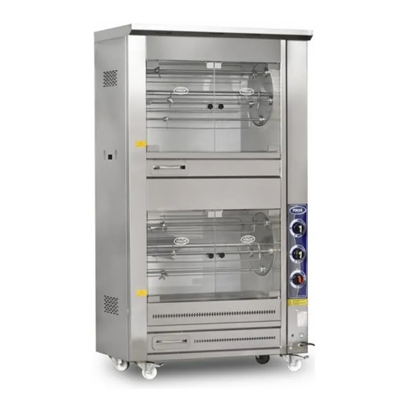 Pimak Tamburlu Çift Katlı Piliç Çevirme Makinesi, 40 Piliç Kapasiteli, Elektrikli