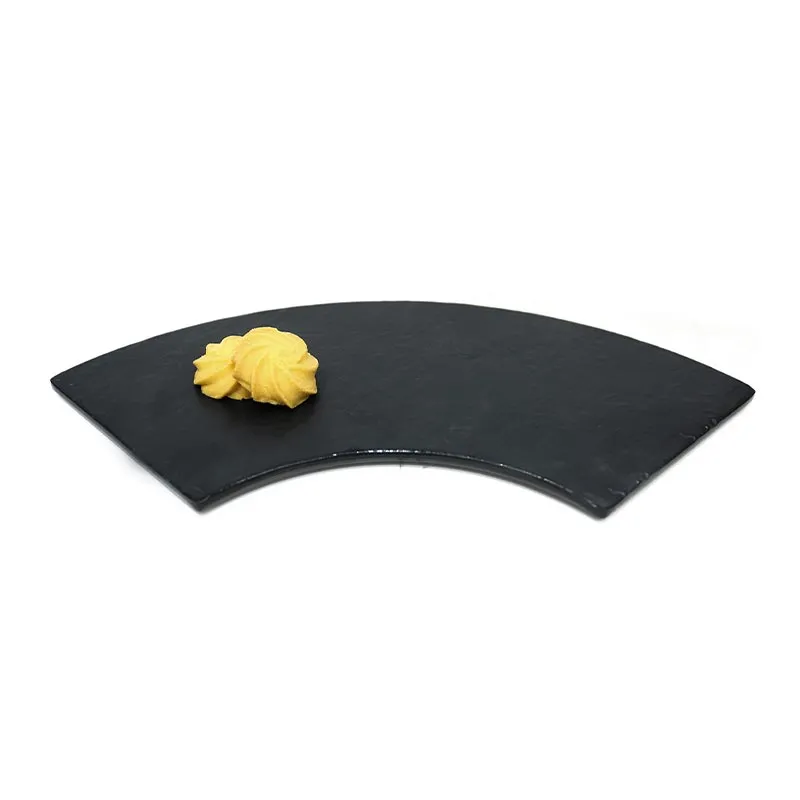Biradlı BRD-16906 Tarako Eğik Sunum Tabağı, 35.5x13x1.2 cm, Siyah