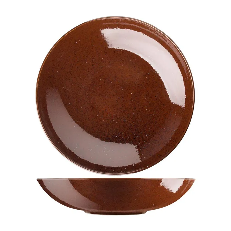 Lilien Lifestyle Coupe Makarna Tabağı, 26 cm, Kahverengi