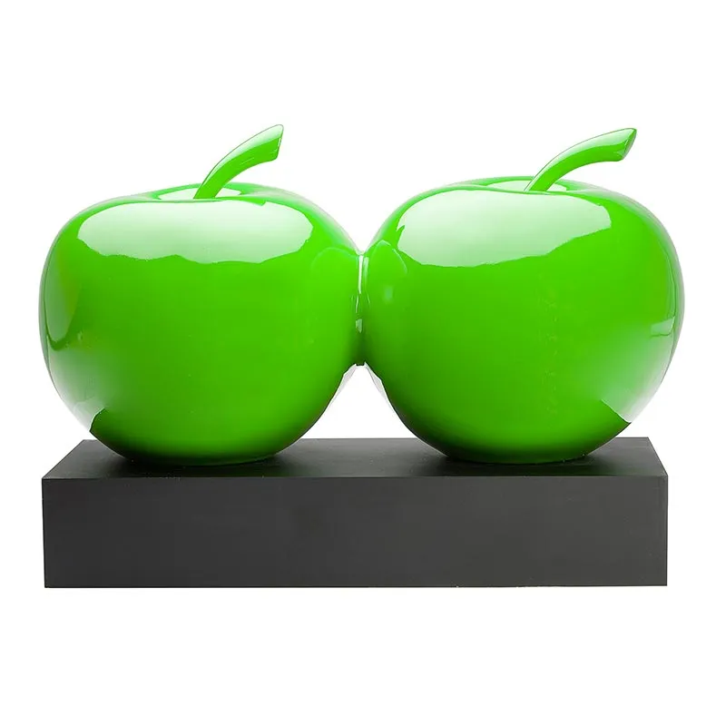 Biradlı GRV-G114 İkili Dekoratif Elma , 45x22x31 cm, Yeşil