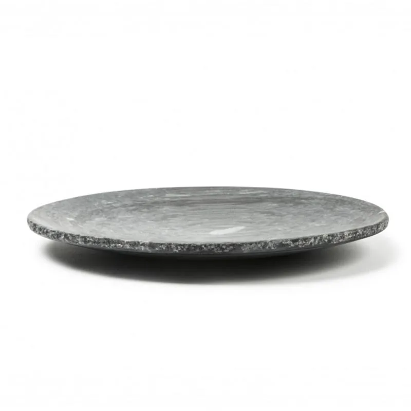 100% Chef Rustic Rim Mermer Sunum Tabağı, 25 cm, Siyah