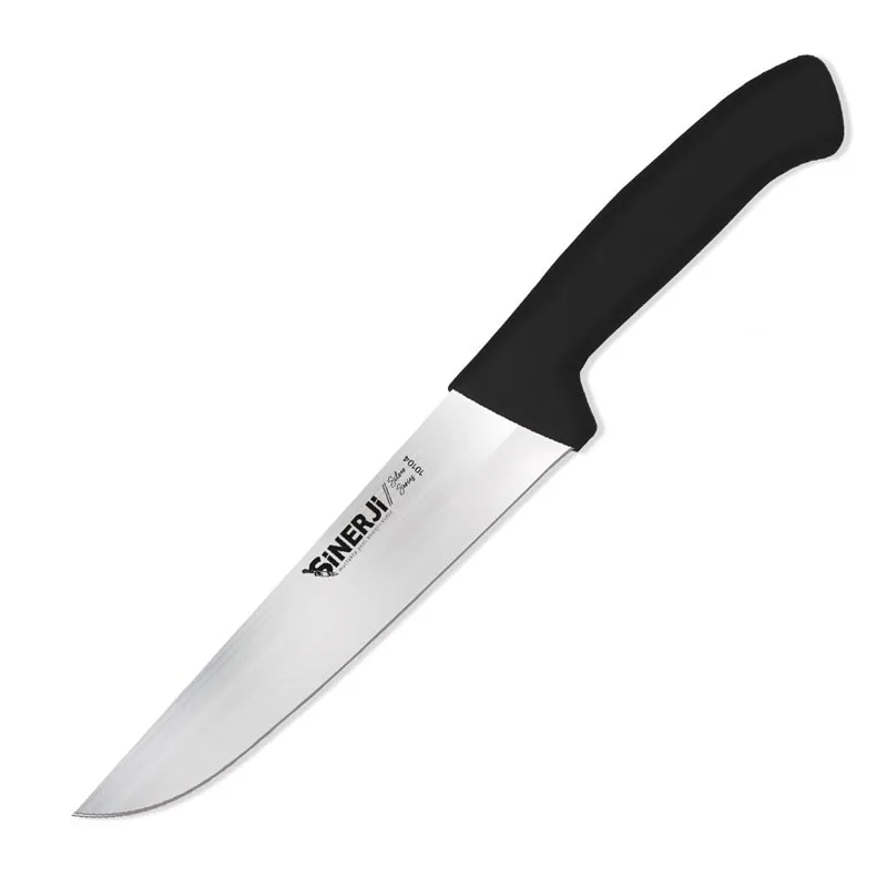Sinerji Silver No 4 Plastik Saplı Kasap Bıçağı, 21 cm, Siyah