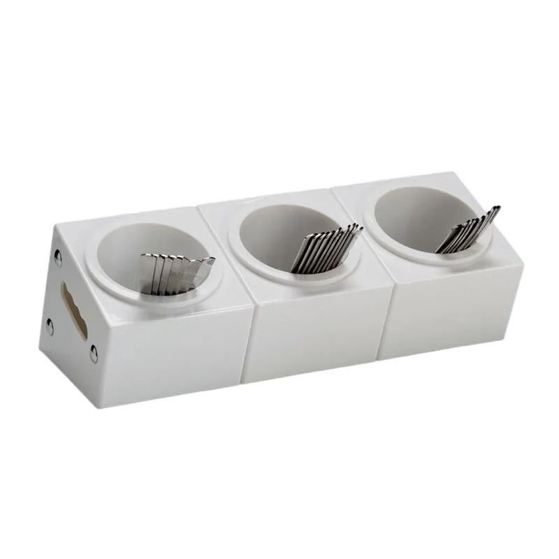 Zicco ZCP-390 Polikarbon Çatal Kaşık Standı, 3 Gözlü, 48x18x18 cm, Beyaz