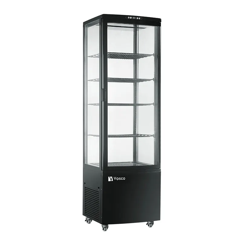 Vosco VFT-280L-S Dik Tip Soğuk Teşhir Dolabı, 280 L, Siyah