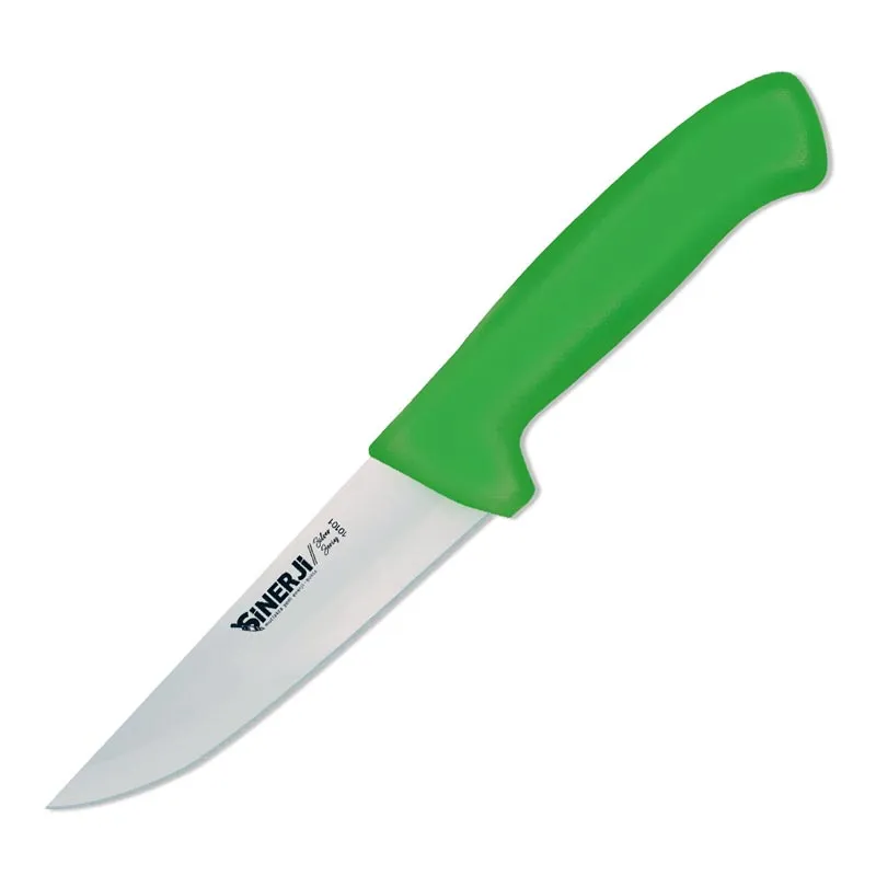 Sinerji Silver No 1 Plastik Saplı Kasap Bıçağı, 14 cm, Yeşil