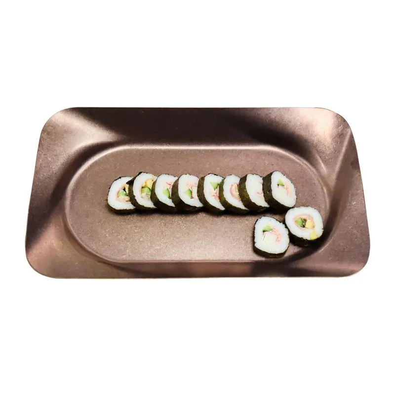 Biradlı Groovy GRV-R241021 Açık Büfe Retro Sunum Tabağı, 40x24x4 cm, Bakır