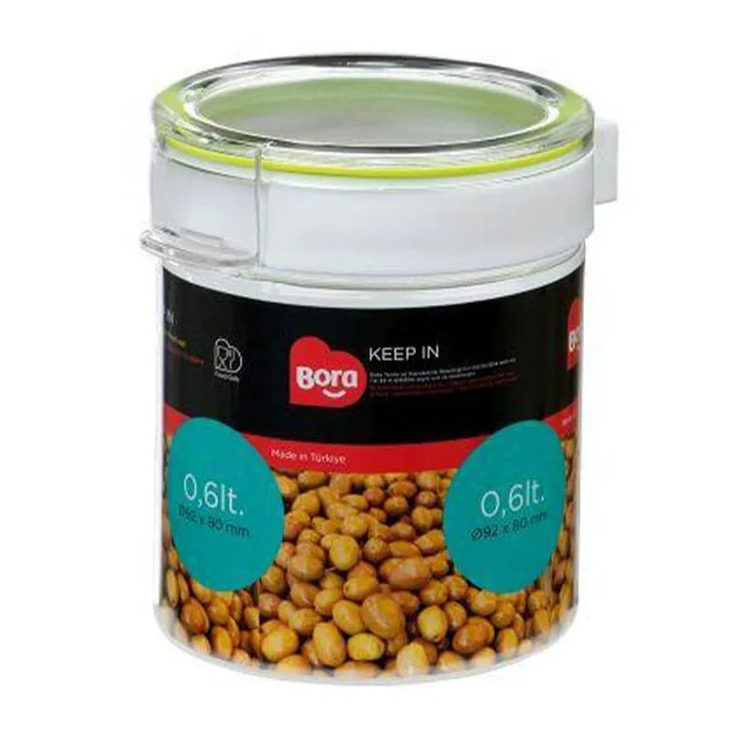 Bora Plastik Yuvarlak Pet Saklama Kabı, No:2, 600 ml