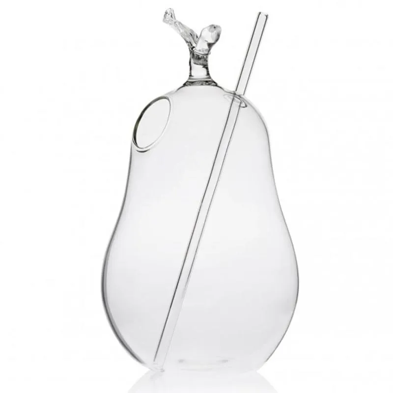 100% Chef Pipetli Armut Cam Kokteyl Bardağı, 500 ml