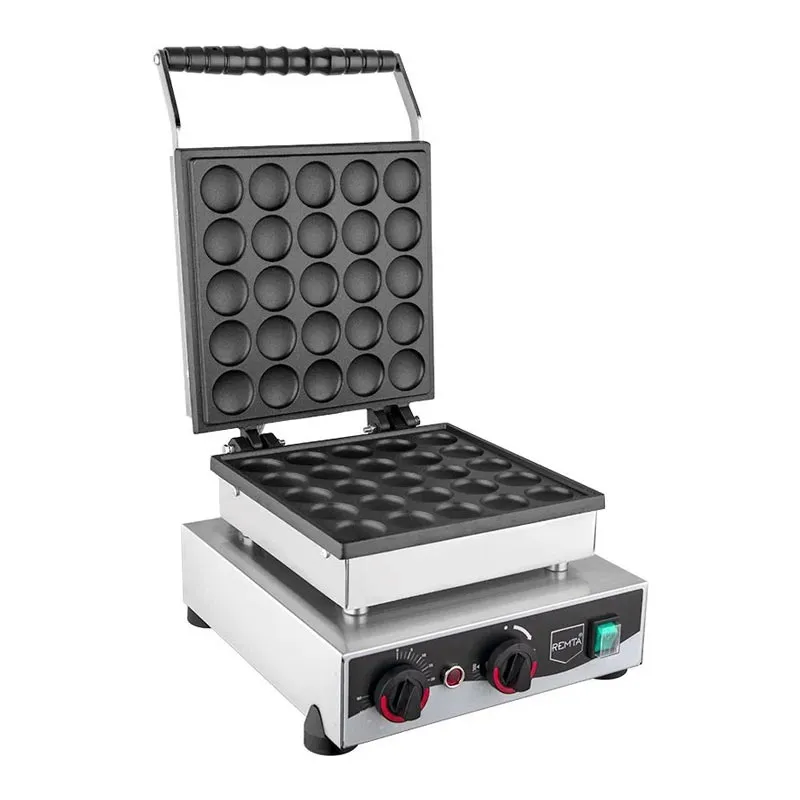 Remta W22 Yuvarlak Kapaklı Bubble Waffle Makinesi, 25'li, Elektrikli